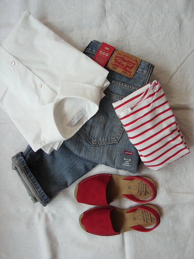 Clothes being displayed
